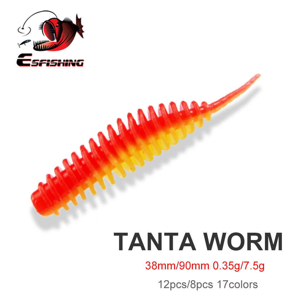 Fishing Lure Soft Plastic - ESFISHING Fishing Tiny Worm Bait Lure