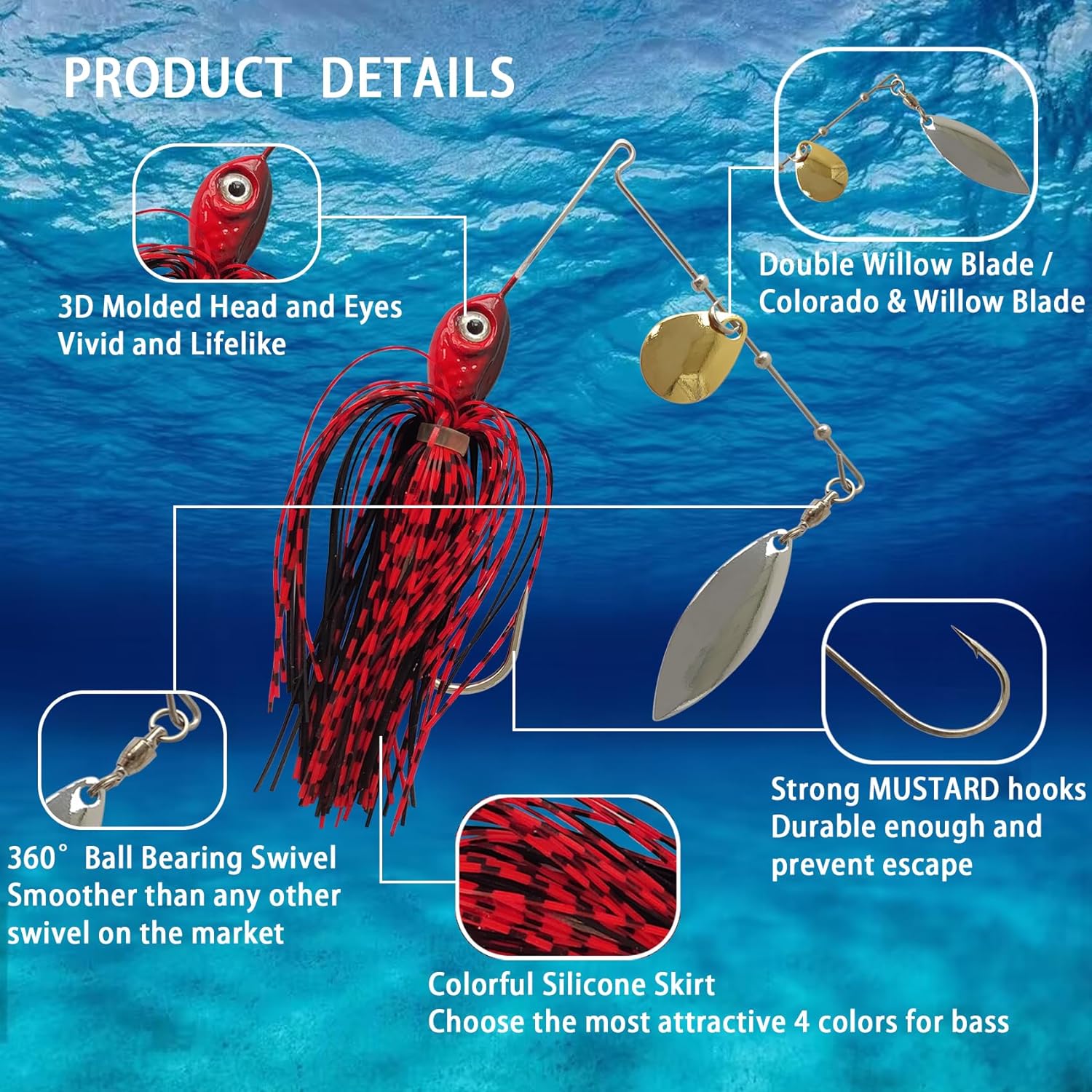 Eupheng Spinner Bait Spoon Wir - Fishing Lure Swimbait のレビューと価格