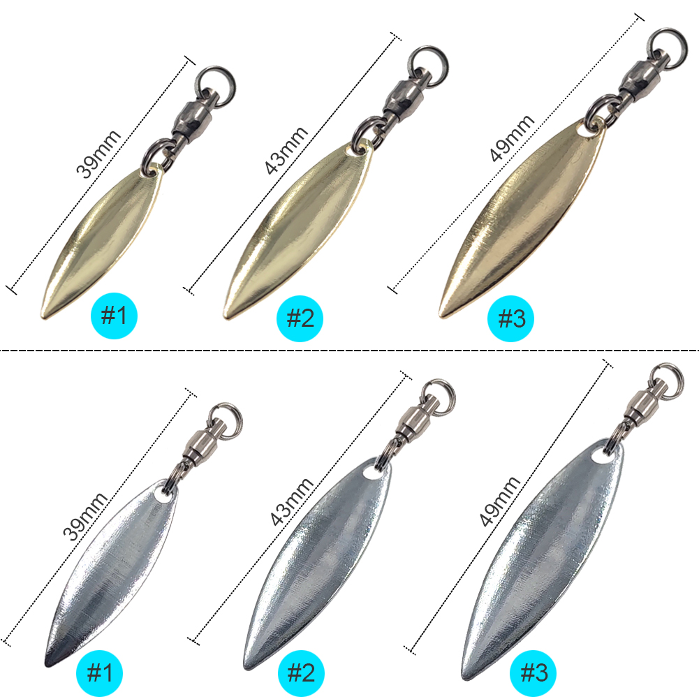 10pcs Willowleaf Blades Spinne - Fishing Lure Blade Bait のレビューと価格