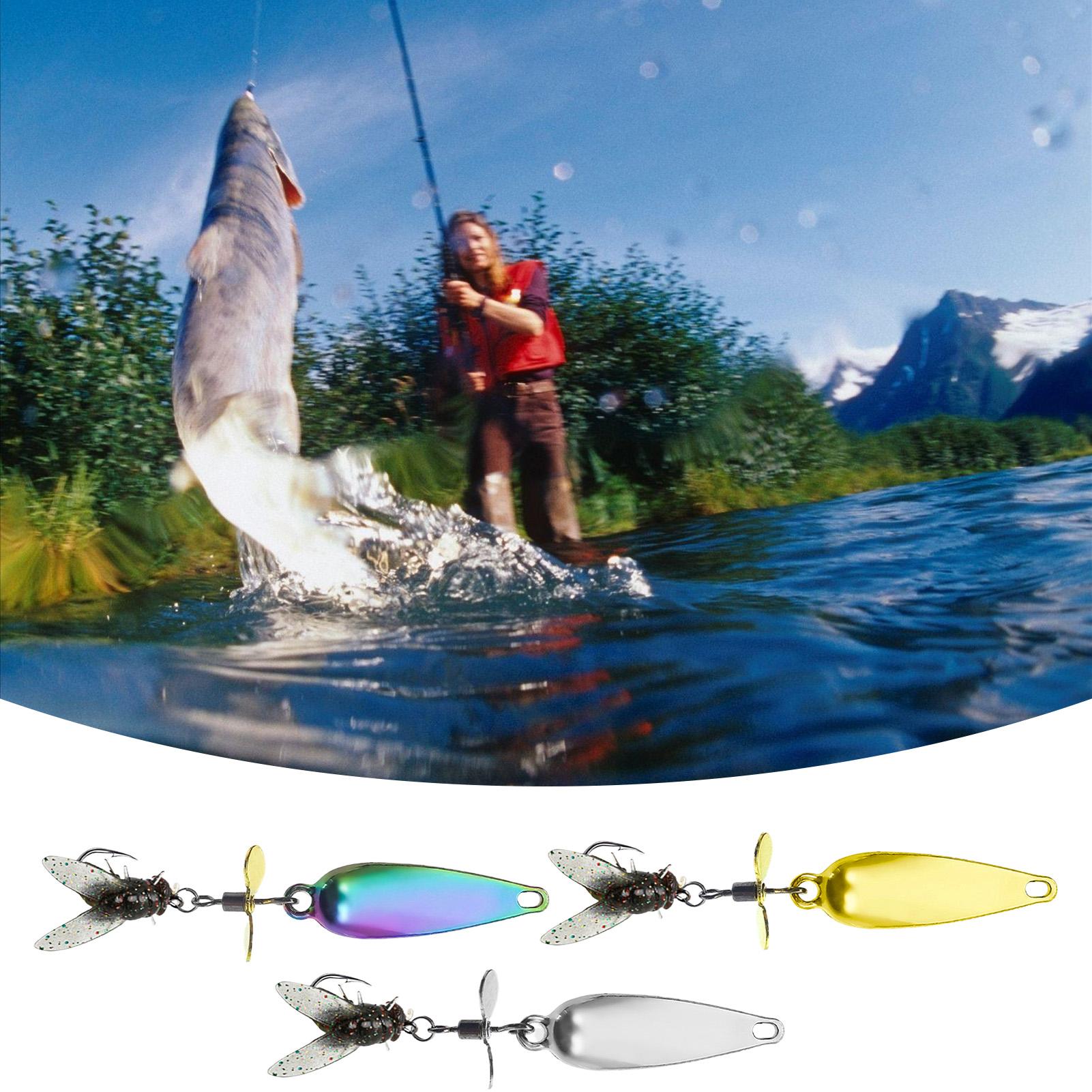 3 Pack Metal Spinner Baits 3D  - Fishing Lure Blade Bait のレビューと価格