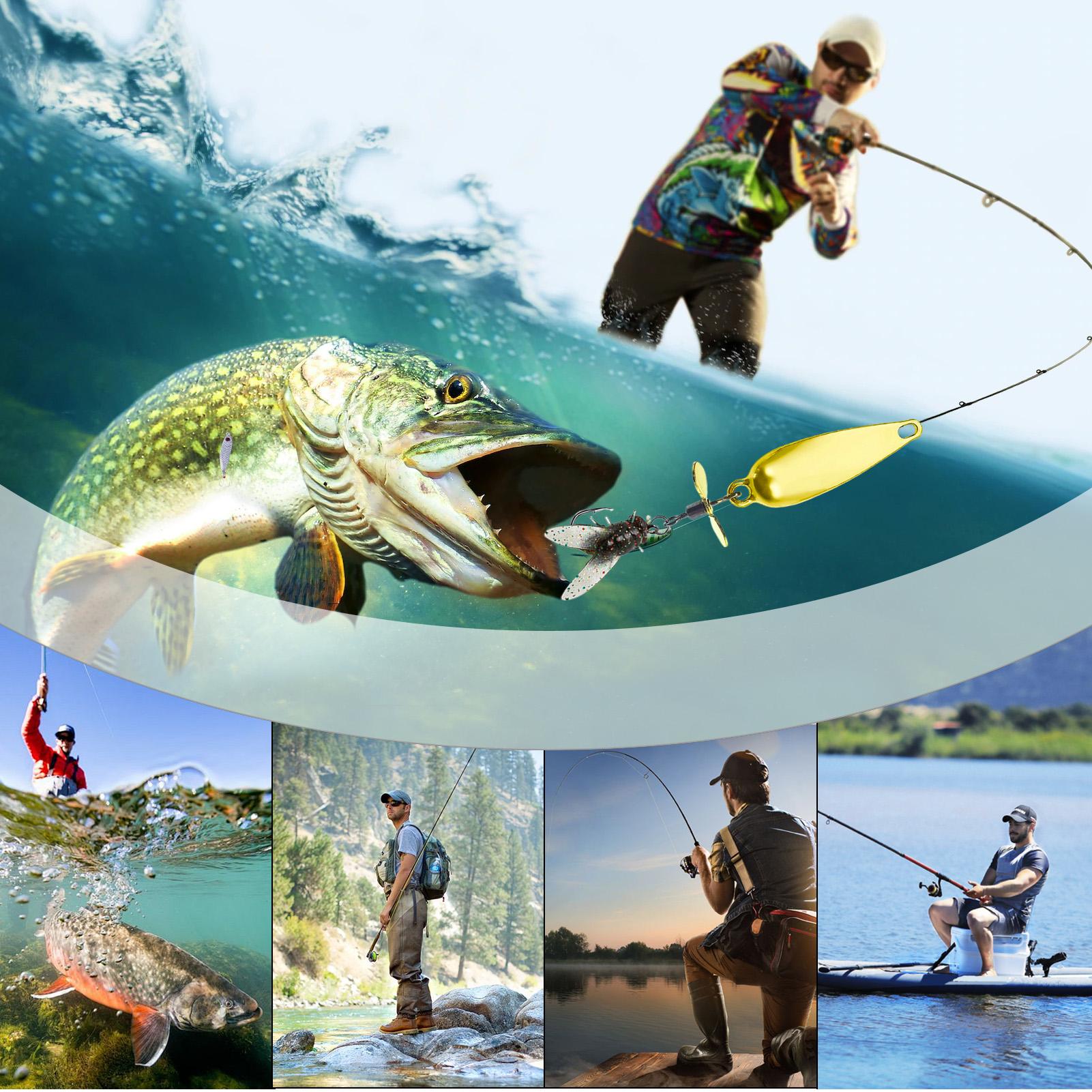 3 Pack Metal Spinner Baits 3D  - Fishing Lure Blade Bait のレビューと価格