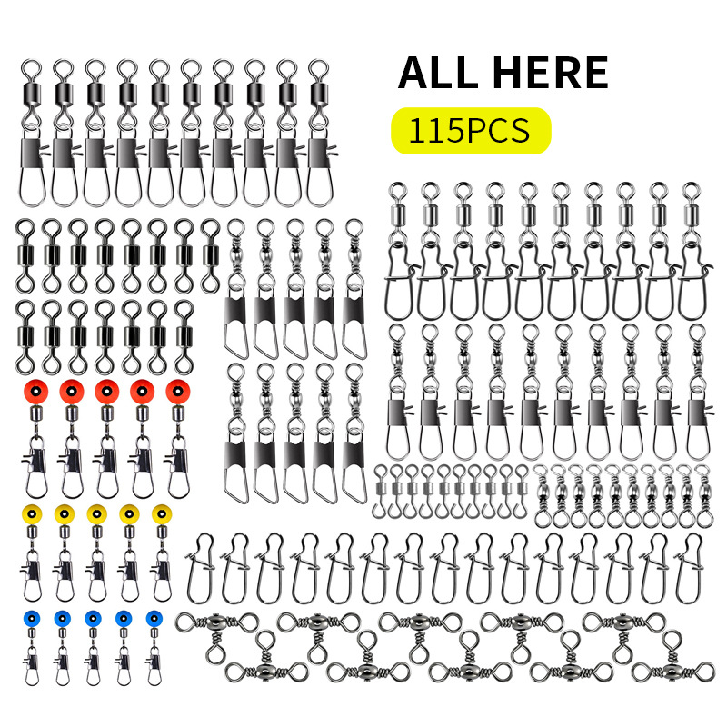 115pcs Fishing Swivel Connecto - Fishing Lure Box のレビューと価格