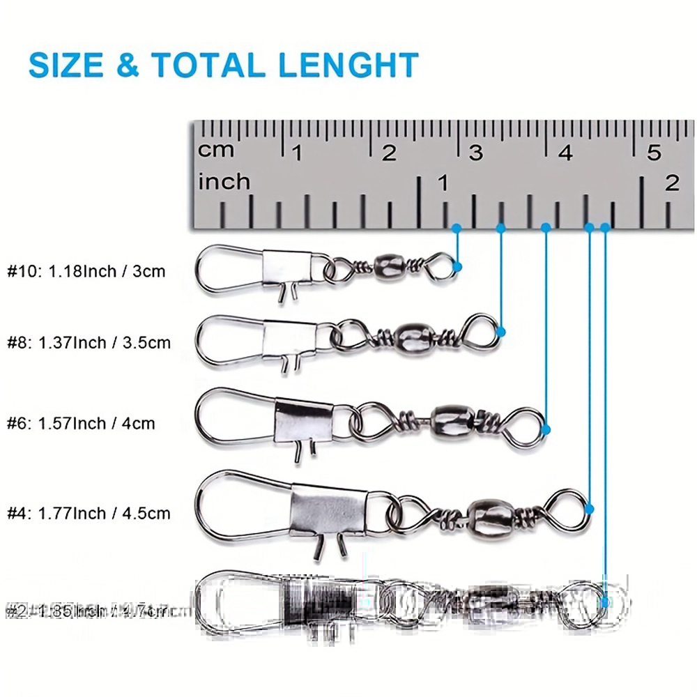 100Pcs/Lot 4#6#8#10#12# Swivel - Fishing Lure Accessories のレビューと価格