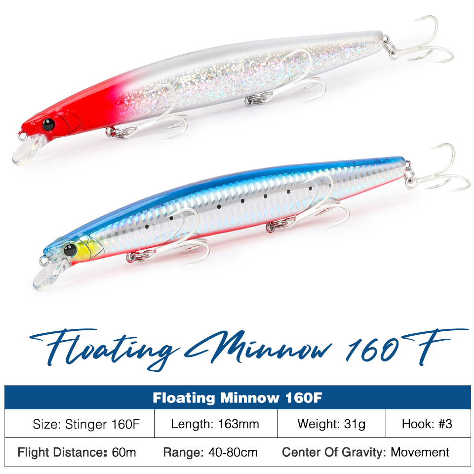 TSURINOYA 160F Floating Minnow - Fishing Lure Topwater のレビューと価格