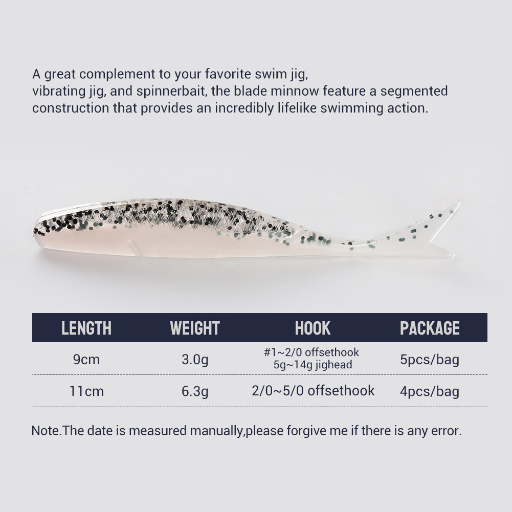 NOEBY Soft Lure Blade Minnow 9 - Fishing Lure Blade Bait のレビューと価格