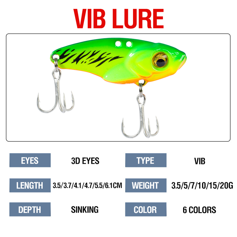6PCS Metal VIB Lure 5g 7g 10g  - Fishing Lure Spinnerbait のレビューと価格