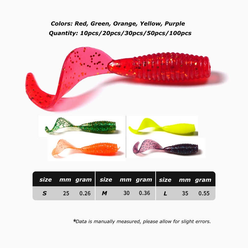 Wondersee 50PCS Soft Bait Worm - Fishing Lure Soft Plastic のレビューと価格