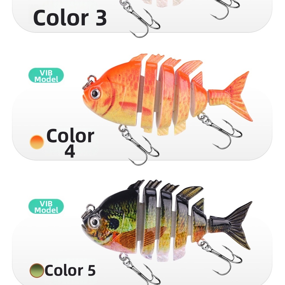 5Pcs 6 Section Fishing Lure Ha - Fishing Lure Swimbait のレビューと価格