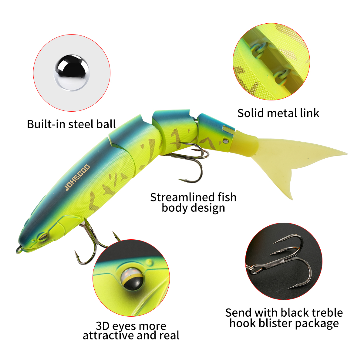 Johncoo Jointed Fishing Lure 2 - Fishing Lure Popper のレビューと価格