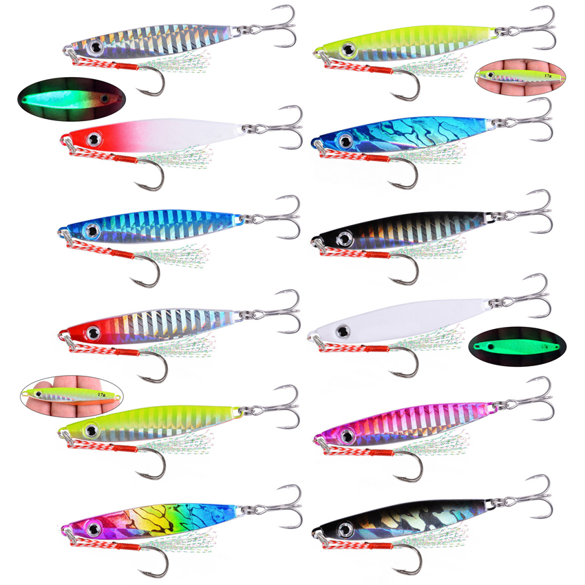 12pcs Fishing Metal Lures Jig  - Fishing Lure Blade Bait のレビューと価格