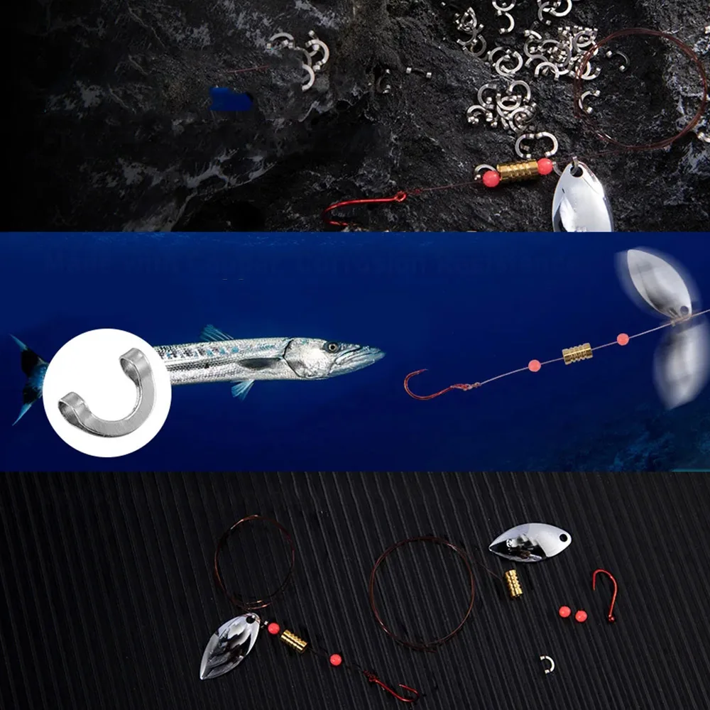100pcs Fishing U Shaped Fixed  - Fishing Lure Spinnerbait のレビューと価格